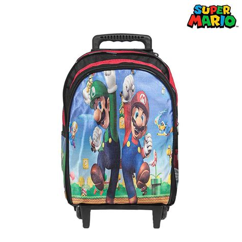 Kit Mochila Escolar Infantil Super Mario E Luigi Rodinhas Toys 2U