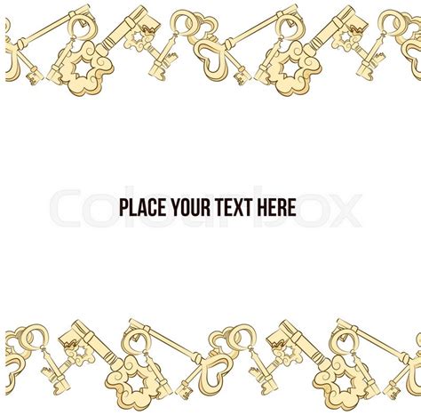 Vector Hand Drawn Border With Keys Stock Vector Colourbox