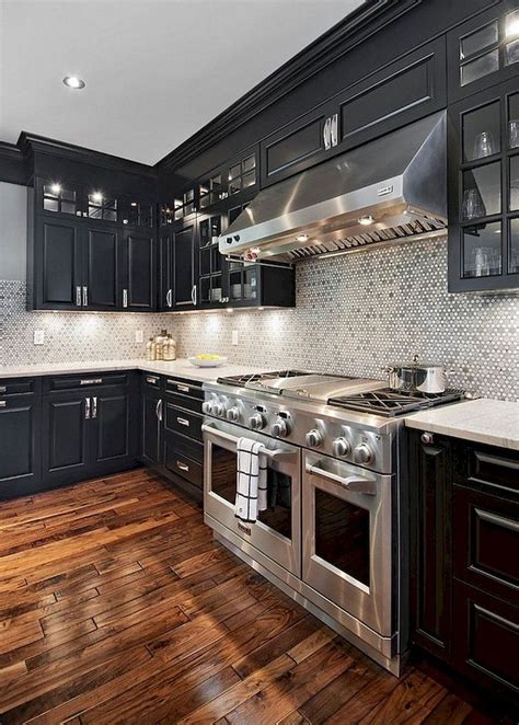 20 Elegant Black Kitchen Design Ideas You Need To Try Custom Kitchen Cabinets Black Kitchen