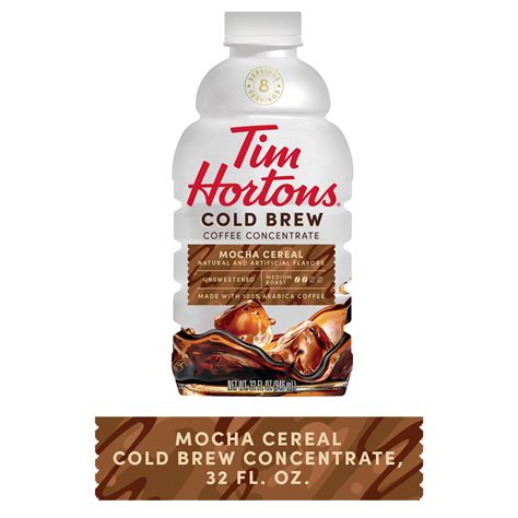 Tim Hortons Mocha Cereal Cold Brew Coffee Concentrate 100 Arabica Medium Roast 32 Oz