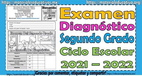 Examen De Diagnostico De Segundo De Telesecundaria Prodesma