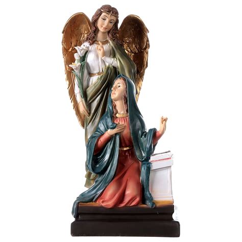 Annunciation statue Mary Archangel Gabriel with lily resin | online ...