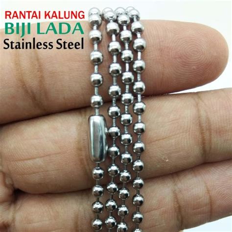 Jual Kalung Rantai Stainless Steel Biji Lada Panjang Cm Mm