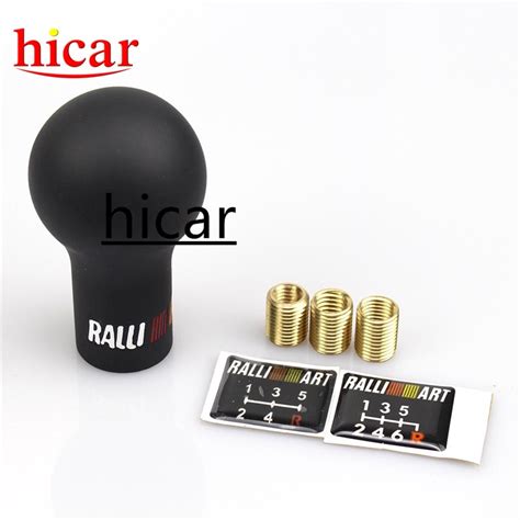 RALLIART Universal 5 6 Speed Auto Gear Shift Knob Black White Car