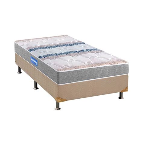 Cama Box Solteiro Colch O Espuma D Probel Guarda Costas Base Crc