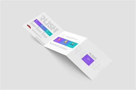 Square Z Fold Brochure Mockups Masterbundles