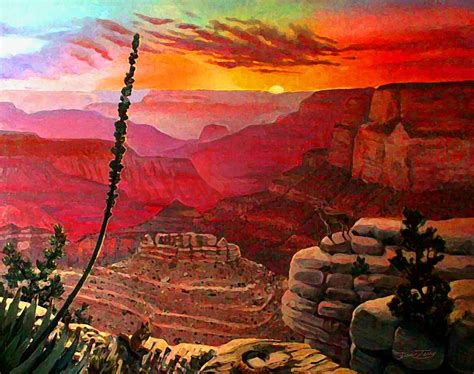 Grand Canyon Sunset Painting By Dan Terry