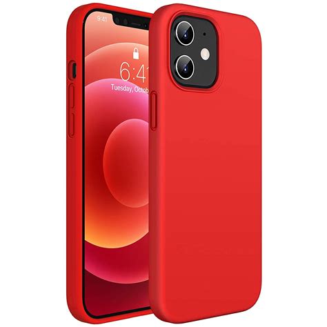 Iphone 12 Pro Max Case Liquid Silicone 6 7 Inch 2020 Soft Protective Cell Phone Cover Red