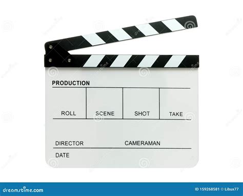 Open Movie Clapper Board Isolated On White Stock Image Image Of