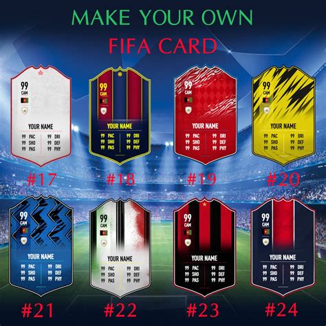 Personalised FIFA Cards Ultimate Team FIFA 21 Football Gift Etsy