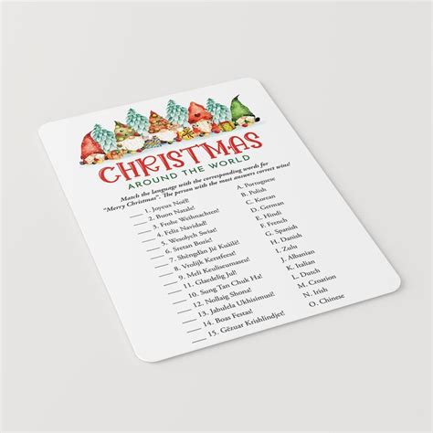 Printable Merry Christmas Around The World Game With Answers Fun