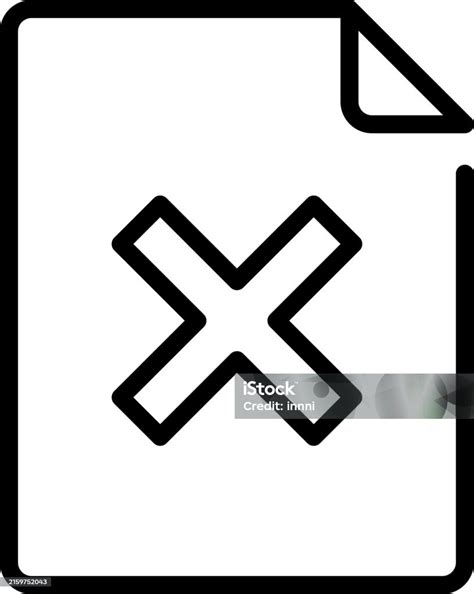 error wrong file icon simple vector illustration editable stroke stock