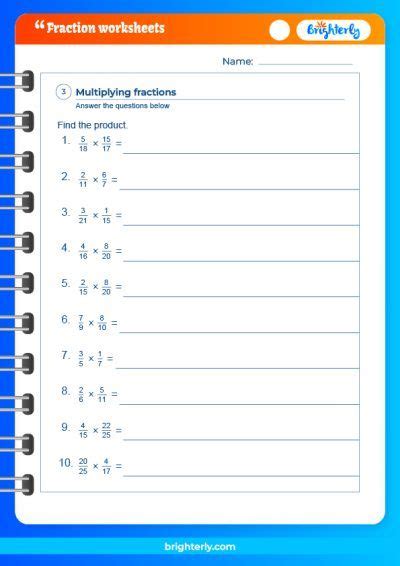 Free Printable 6th Grade Fraction Worksheets Pdfs Brighterly