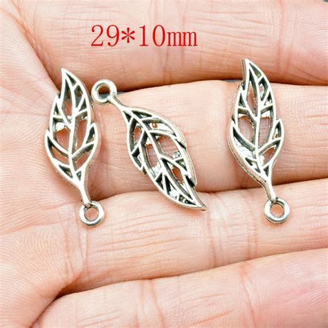 FLTMRH 6PCS 29 10mm DIY Leaf Golden Alloy Pendant Leaves Charms Alloy