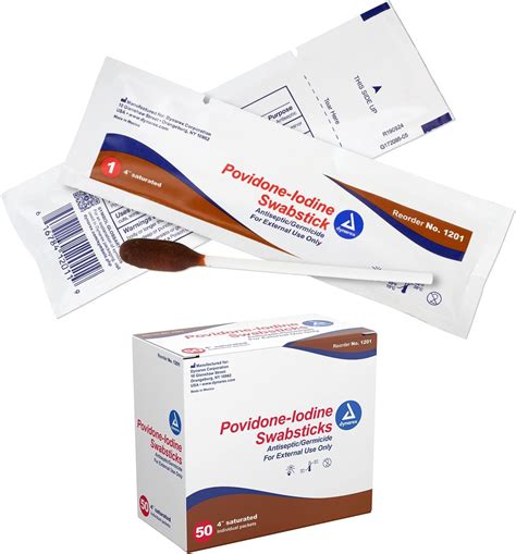 Dynarex Povidone Iodine Swabsticks Swabstick Packaged In