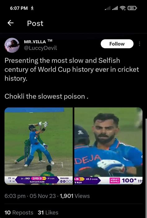 Ind Vs Sa Selfish Century Dhoni Fans Troll Virat Kohli With Memes