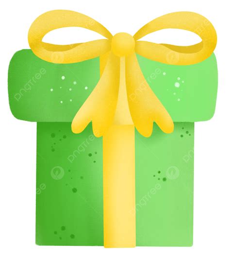 Green Gift Box With Yellow Ribbon Clipart Gift Box Present Birthday