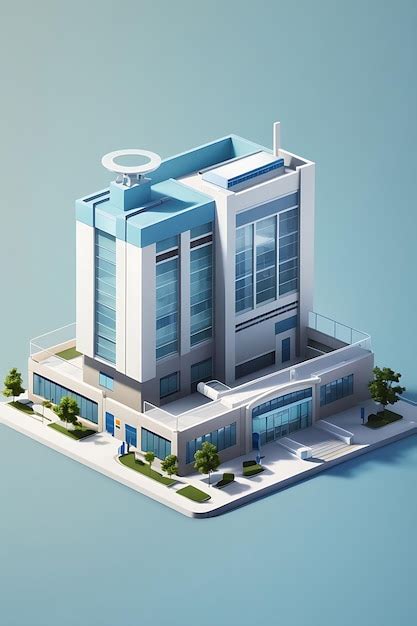 Premium Ai Image 3d Hospital Building Model