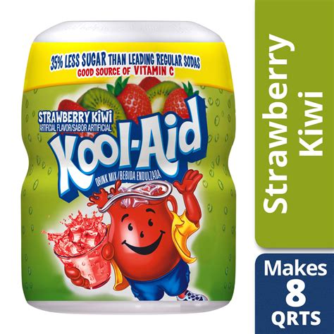 Kool Aid Sweetened Strawberry Kiwi Powdered Drink Mix Caffeine Free