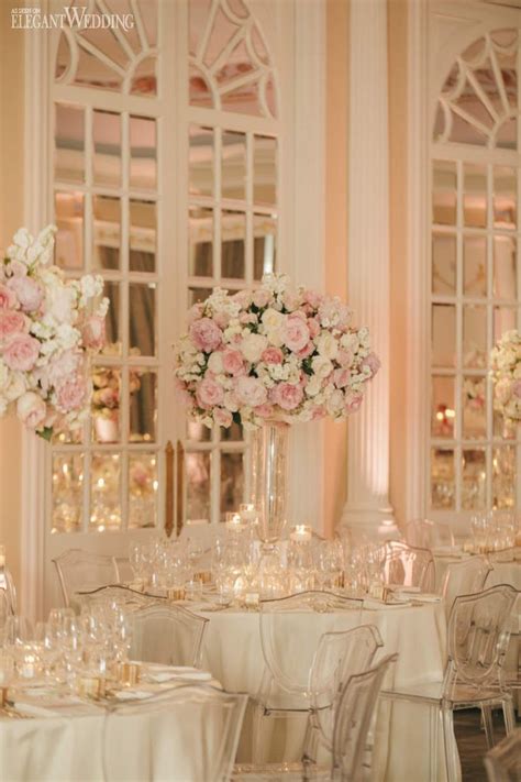 Blush Pink Wedding Centrepieces Blush And Gold Wedding Table Setting