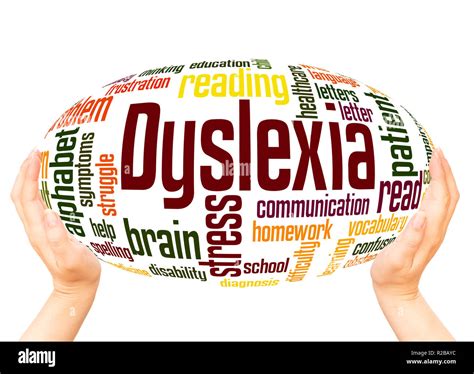 Dyslexia Word Cloud Hand Sphere Concept On White Background Stock Photo