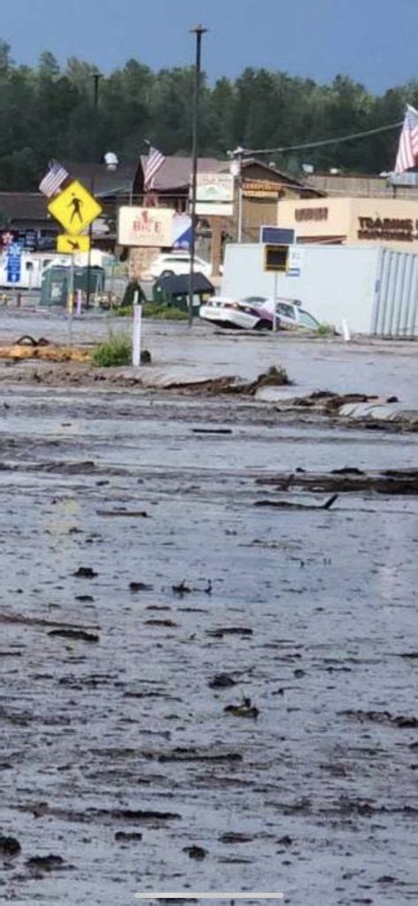 Monsoon Storms Cause Severe Flooding Across Highway 64 In Tusayan