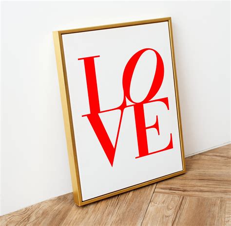 Love Printable Wall Art Love Classic Love Word Love Modern Wall