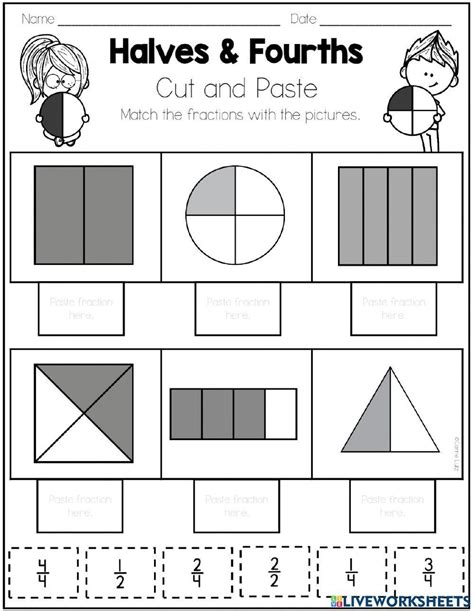 Halves And Quarters Math Activity Live Worksheets Worksheets Library