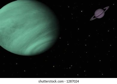Illustration Two Planets Vast Emptiness Space Stock Illustration ...