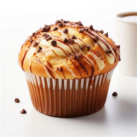 Premium Photo Colorstreaked Muffin With Chocolate Spread Ultra