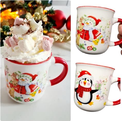 Set De 2x Mugs De Noël Ours Père Noël Cerf Tasses à Café De Noël