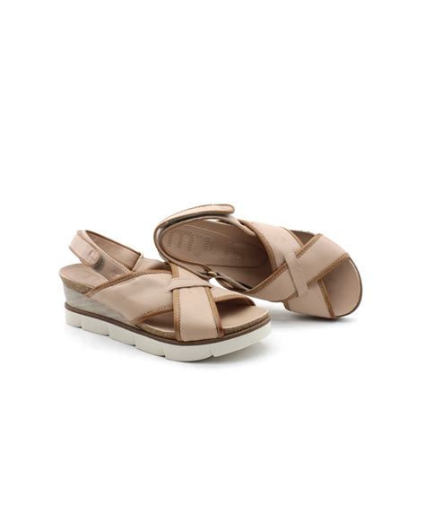 MJUS T Sandales Compensées Cuir Nude L Empreinte Chaussures