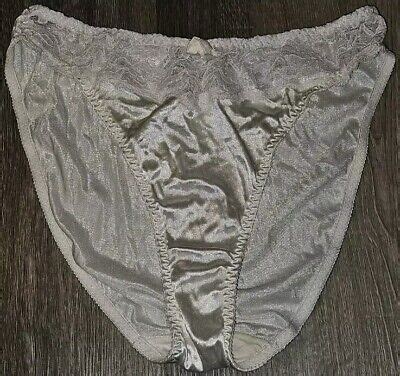 Vintage White Lace Delicates Bikini Liquid Satin Panties L 7 EBay