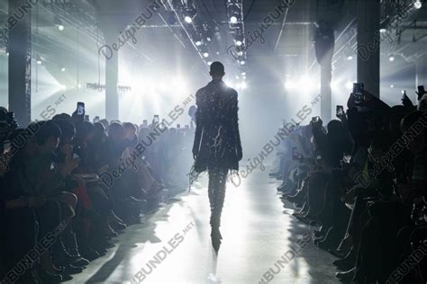 Fashion runway show silhouette backdrop