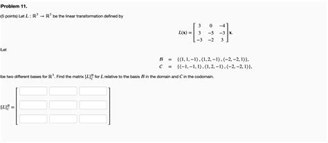 Solved 5 Points Let L R3→r3 Be The Linear Transformation