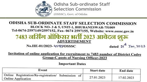 Osssc Recruitment 2023 आज से करें नर्सिंग ऑफिसर के 7483 पदों के लिए