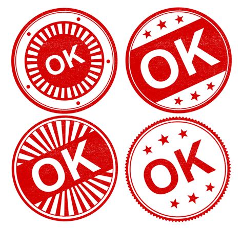 4 OK Stamp Vector (PNG Transparent, SVG) | OnlyGFX.com