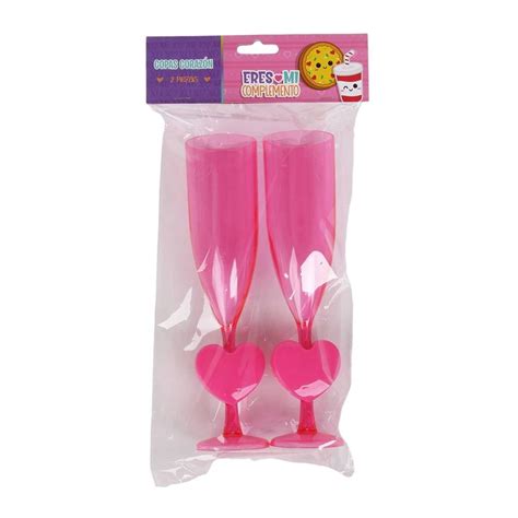 Copas De Pl Stico Prichos Con Coraz N Rosa Juego Con Piezas Walmart