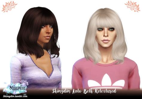 Shimydim Anto`s Beth Hair Retexture Sims 4 Hairs Sims Hair Sims