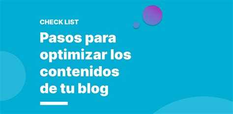 Check List Para Optimizar El Contenido De Tu Blog