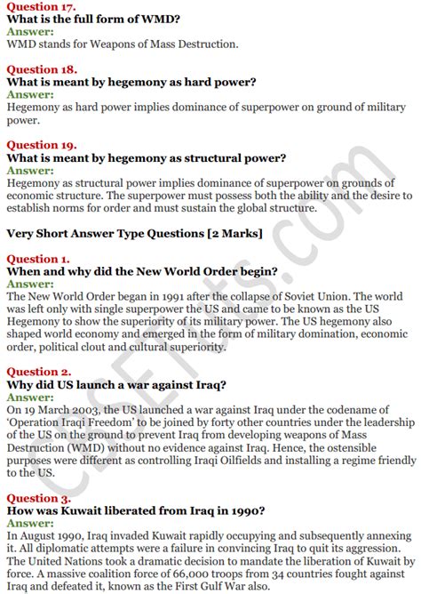 Ncert Solutions For Class 12 Political Science Chapter 3 Us Hegemony In