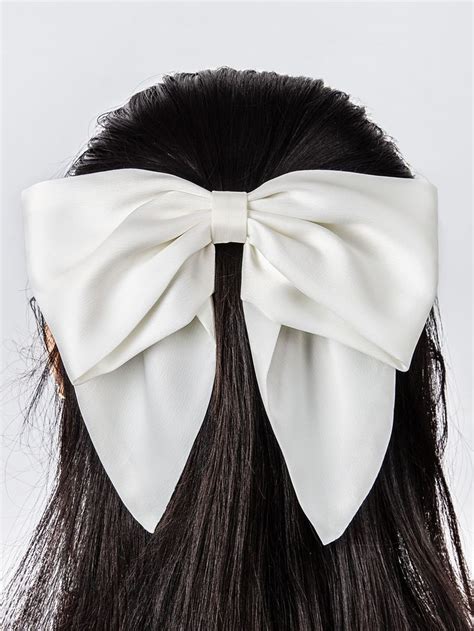 Bow Knot Decor Hair Clip Hair Accessories White Hair Bows Rhinestone Hair Comb