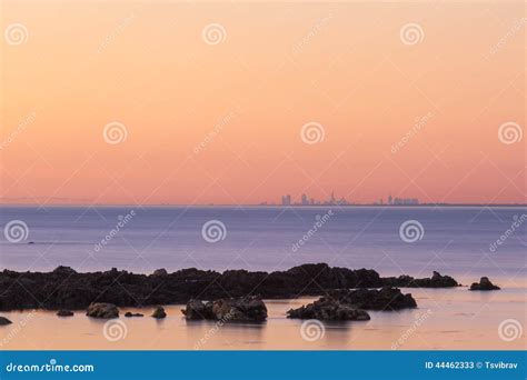 Melbourne CBD Skyline at Sunset in the Distance Stock Image - Image of ...