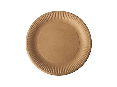 Assiette en carton kraft RONDE diamètre 23 cm Contact CENPAC