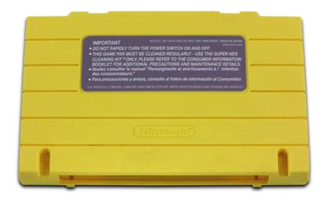 Case Cartucho Amarela Label Traseira Parafusos Snes Novo