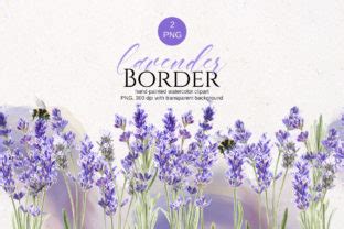 Lavender Seamless Border PNG Clipart Graphic By Elena Dorosh Art