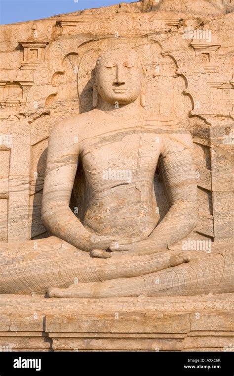 Rock Carved Granite Image Of The Seated Buddha Gal Vihara Polonnaruwa