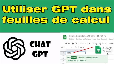 Comment Utiliser ChatGPT Sur Un Tableur Google Sheets Excel YouTube