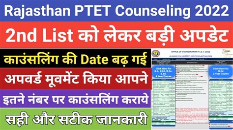 PTET College Reporting 2022 PTET Upward Movement 2022 PTET 2nd