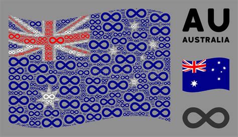 Waving Australia Flag Collage Of Infinity Items Stock Vector